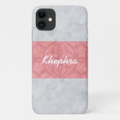 Ruddy Pink Batik Grey Waterverf Naam Case-Mate iPhone Case (Achterkant)