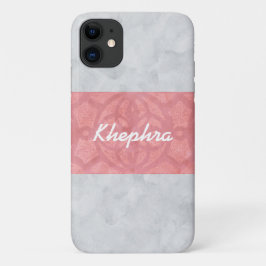 Ruddy Pink Batik Grey Waterverf Naam Case-Mate iPhone Case