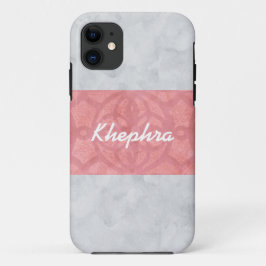 Ruddy Pink Batik Grey Waterverf Naam Case-Mate iPhone Case