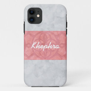 Ruddy Pink Batik Grey Waterverf Naam Case-Mate iPhone Case