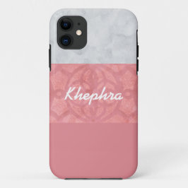 Ruddy Pink Batik Grey Waterverf Naam Case-Mate iPhone Case