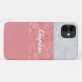 Ruddy Pink Batik Grey Waterverf Naam Case-Mate iPhone Case (Achterkant (horizontaal))