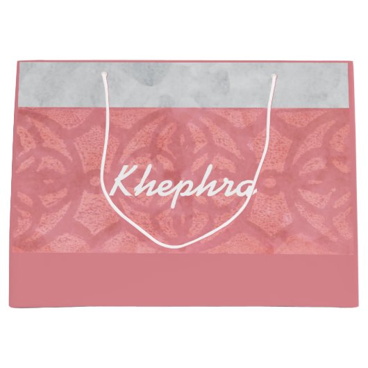 Ruddy Pink Batik Grey Waterverf Naam Groot Cadeauzakje (Voorkant)