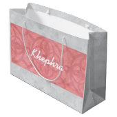 Ruddy Pink Batik Grey Waterverf Naam Groot Cadeauzakje (Achterkant Gekanteld)