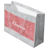 Ruddy Pink Batik Grey Waterverf Naam Groot Cadeauzakje (Voorkant Gekanteld)