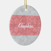 Ruddy Pink Batik Grey Waterverf Naam Keramisch Ornament (Rechts)