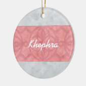 Ruddy Pink Batik Grey Waterverf Naam Keramisch Ornament (Links)