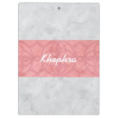 Ruddy Pink Batik Grey Waterverf Naam Klembord (Achterkant)