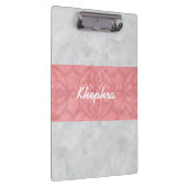 Ruddy Pink Batik Grey Waterverf Naam Klembord (Rechts)