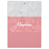 Ruddy Pink Batik Grey Waterverf Naam Klembord (Achterkant)