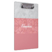 Ruddy Pink Batik Grey Waterverf Naam Klembord (Rechts)