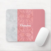 Ruddy Pink Batik Grey Waterverf Naam Muismat (Met muis)