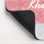 Ruddy Pink Batik Grey Waterverf Naam Muismat (Hoek)