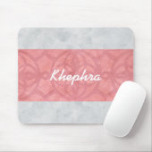 Ruddy Pink Batik Grey Waterverf Naam Muismat (Met muis)