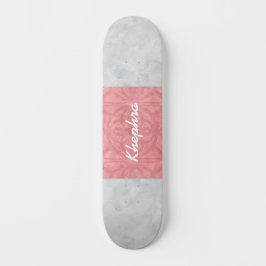 Ruddy Pink Batik Grey Waterverf Naam Persoonlijk Skateboard