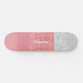 Ruddy Pink Batik Grey Waterverf Naam Persoonlijk Skateboard (Horizontaal)