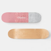 Ruddy Pink Batik Grey Waterverf Naam Persoonlijk Skateboard (Horizontaal)