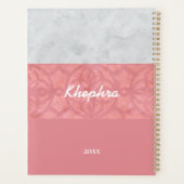 Ruddy Pink Batik Grey Waterverf Naam Planner (Achterkant)