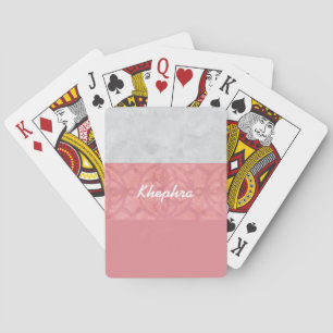 Ruddy Pink Batik Grey Waterverf Naam Pokerkaarten