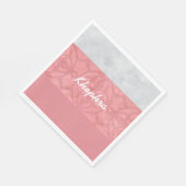 Ruddy Pink Batik Grey Waterverf Naam Servet (Hoek)