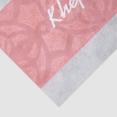 Ruddy Pink Batik Grey Waterverf Naam Tissuepapier (Detail)