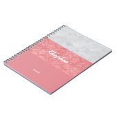 Ruddy Pink Batik Grey Waterverf Name and Year not Notitieboek (Linkerzijde)