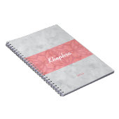 Ruddy Pink Batik Grey Waterverf Name and Year Notitieboek (Rechterzijde)