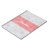 Ruddy Pink Batik Grey Waterverf Name and Year Notitieboek (Linkerzijde)