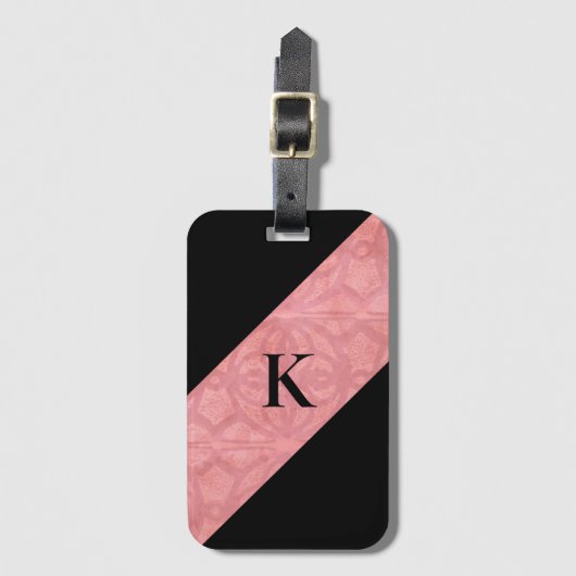 Ruddy Pink Batik Letter Bagagelabel (Voorkant (verticaal))