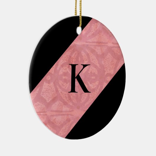 Ruddy Pink Batik Letter Keramisch Ornament (Rechts)