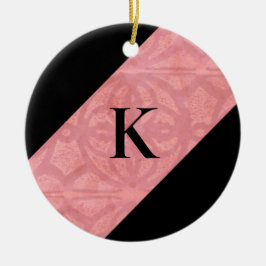 Ruddy Pink Batik Letter Keramisch Ornament