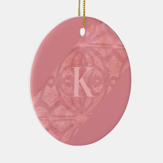 Ruddy Pink Batik Letter Keramisch Ornament (Rechts)