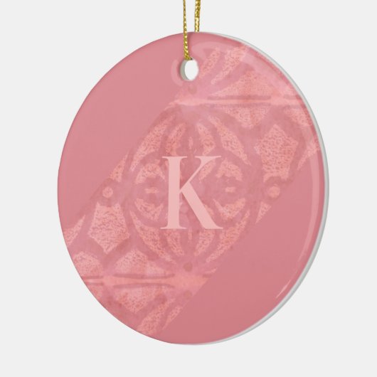 Ruddy Pink Batik Letter Keramisch Ornament (Links)