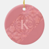 Ruddy Pink Batik Letter Keramisch Ornament (Achterkant)