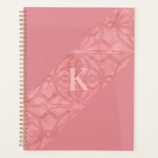 Ruddy Pink Batik Letter Planner (Voorkant)