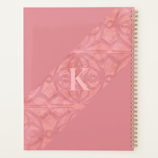 Ruddy Pink Batik Letter Planner (Achterkant)
