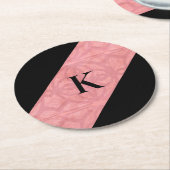 Ruddy Pink Batik Letter Ronde Kartonnen Onderzetter (Gebogen)