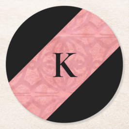 Ruddy Pink Batik Letter Ronde Kartonnen Onderzetter