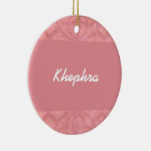 Ruddy Pink Batik Naam Keramisch Ornament (Rechts)