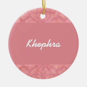 Ruddy Pink Batik Naam Keramisch Ornament