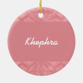 Ruddy Pink Batik Naam Keramisch Ornament (Achterkant)