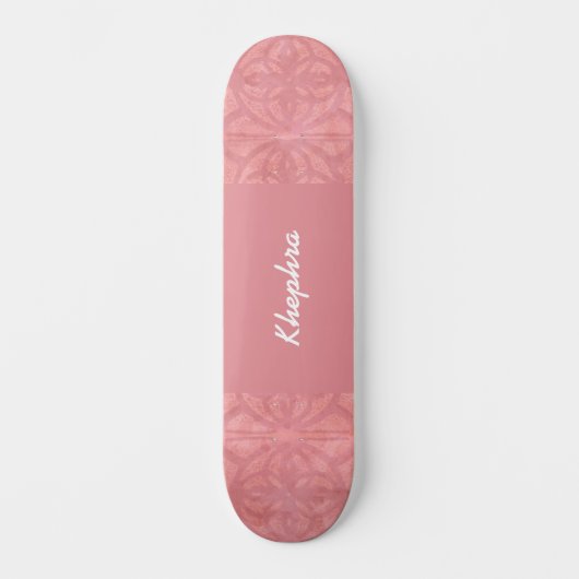 Ruddy Pink Batik Naam Persoonlijk Skateboard (Voorkant)