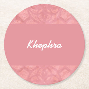 Ruddy Pink Batik Naam Ronde Kartonnen Onderzetter