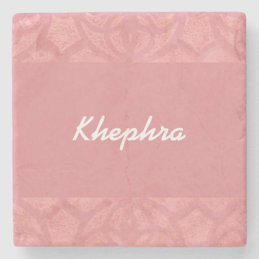 Ruddy Pink Batik Naam Stenen Onderzetter (Voorkant)