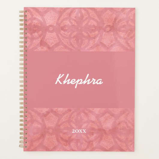 Ruddy Pink Batik Name and Year Notitieboek (Voorkant)