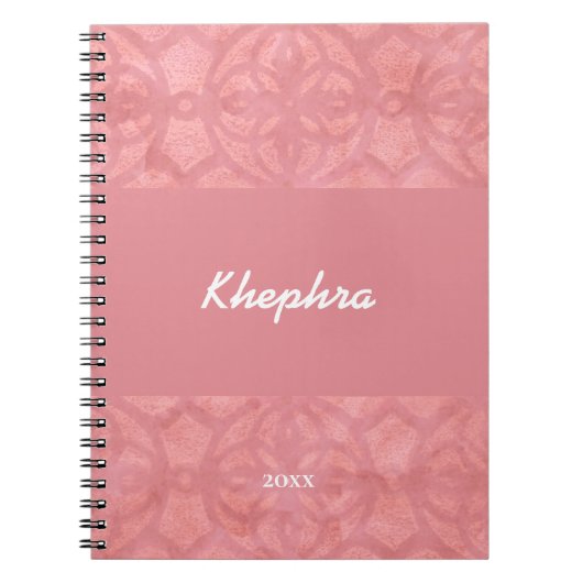 Ruddy Pink Batik Name and Year Notitieboek (Voorkant)