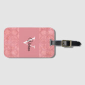 Ruddy Pink Batik Name Monogramed Bagagelabel (Voorkant (horizontaal))