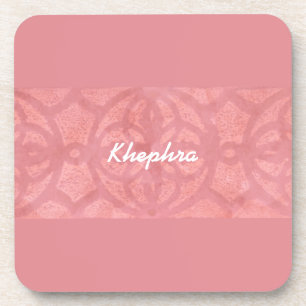 Ruddy Pink Batik Name Monogramed Bier Onderzetter