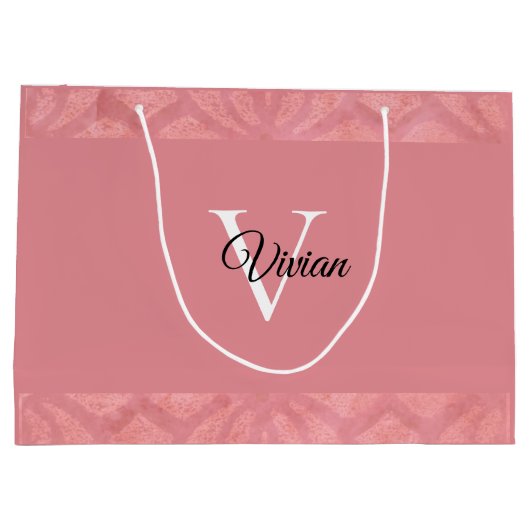 Ruddy Pink Batik Name Monogramed Groot Cadeauzakje (Achterkant)