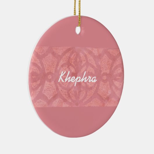 Ruddy Pink Batik Name Monogramed Keramisch Ornament (Rechts)